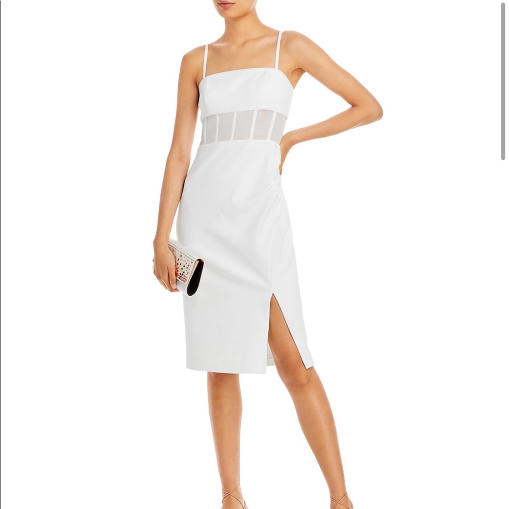 White Illusion Waist BCBG Cocktail Dress